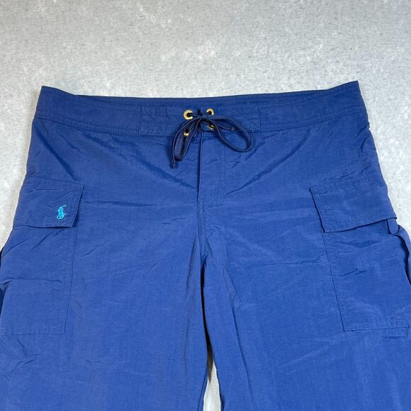 Ralph Lauren Polo Shorts Swimwear Size Medium Blue Board Swim Trunks Pony - Picture 2 of 12